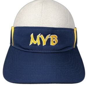 MYB Strapback Visor Hat Blue One Size Adjustable Embroidered Sportsman